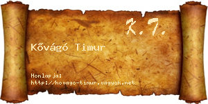 Kővágó Timur névjegykártya